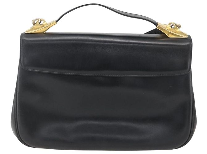 Borsa a mano in pelle Christian Dior 2 in 1 Nero Oro Auth am10322 D'oro - vista 2