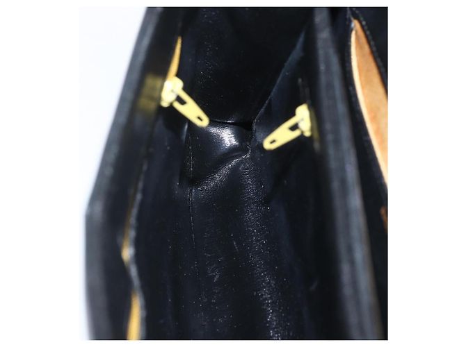 Borsa a mano in pelle Christian Dior 2 in 1 Nero Oro Auth am10322 D'oro - vista 21