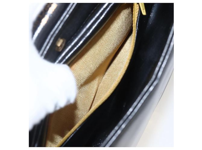 Borsa a mano in pelle Christian Dior 2 in 1 Nero Oro Auth am10322 D'oro - vista 22