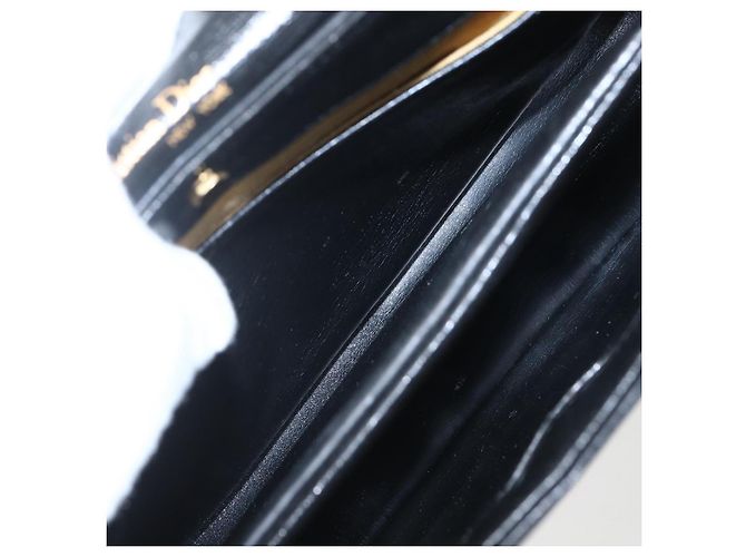 Borsa a mano in pelle Christian Dior 2 in 1 Nero Oro Auth am10322 D'oro - vista 23