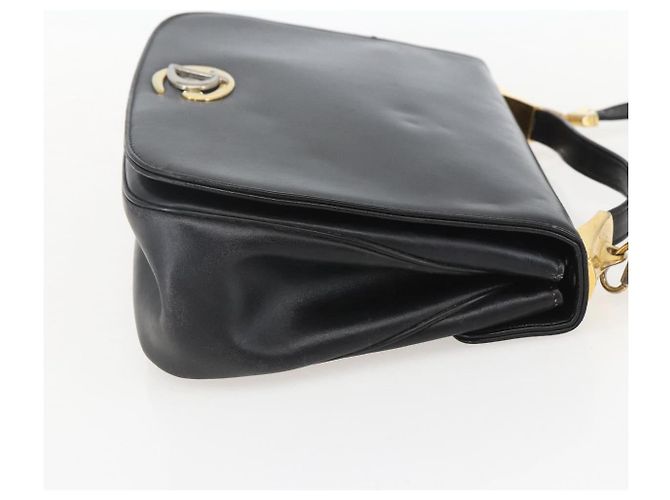Borsa a mano in pelle Christian Dior 2 in 1 Nero Oro Auth am10322 D'oro - vista 4