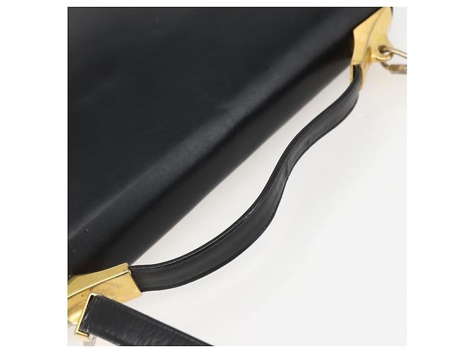 Borsa a mano in pelle Christian Dior 2 in 1 Nero Oro Auth am10322 D'oro - vista 7