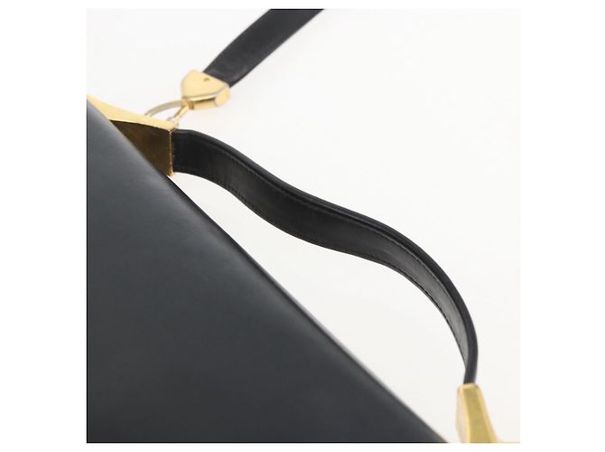 Borsa a mano in pelle Christian Dior 2 in 1 Nero Oro Auth am10322 D'oro - vista 8