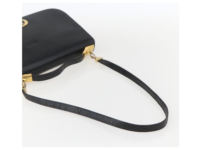 Borsa a mano in pelle Christian Dior 2 in 1 Nero Oro Auth am10322 D'oro - vista 9