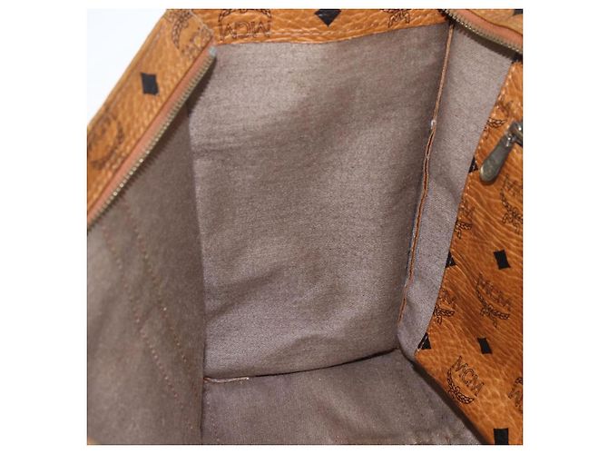 Borsa Tote MCM Logogram Vicetos PVC Marrone Oro Auth BA9359 D'oro - vista 19