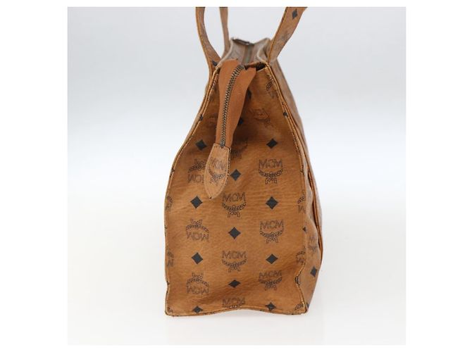 Borsa Tote MCM Logogram Vicetos PVC Marrone Oro Auth BA9359 D'oro - vista 4