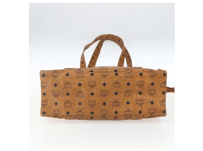 Borsa Tote MCM Logogram Vicetos PVC Marrone Oro Auth BA9359 D'oro - vista 5