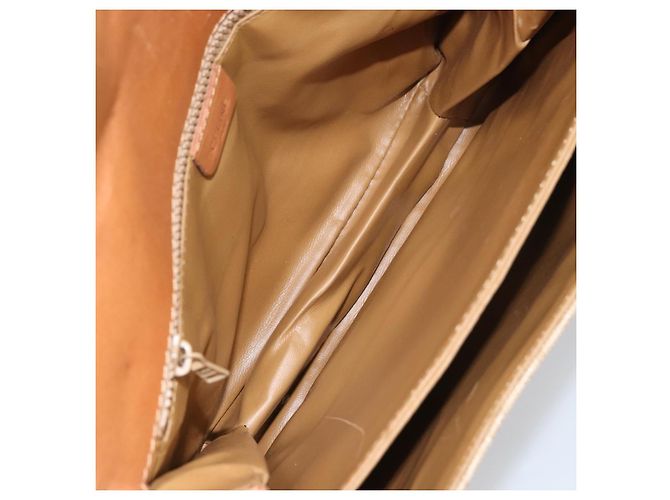 Céline Borsa a Spalla in Tela Macadam CELINE PVC Beige Oro Auth 159212 D'oro - vista 11