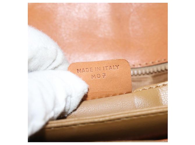 Céline Borsa a Spalla in Tela Macadam CELINE PVC Beige Oro Auth 159212 D'oro - vista 12