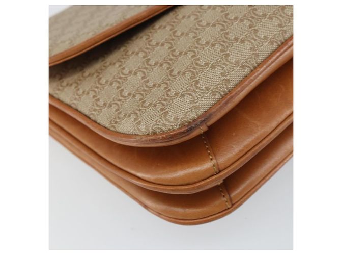 Céline Borsa a Spalla in Tela Macadam CELINE PVC Beige Oro Auth 159212 D'oro - vista 14