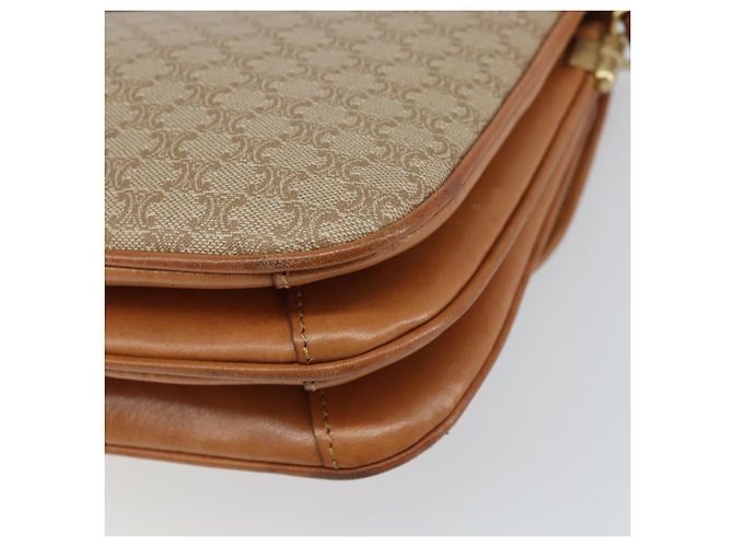 Céline Borsa a Spalla in Tela Macadam CELINE PVC Beige Oro Auth 159212 D'oro - vista 15
