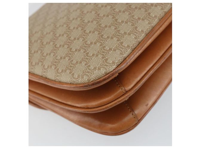 Céline Borsa a Spalla in Tela Macadam CELINE PVC Beige Oro Auth 159212 D'oro - vista 16