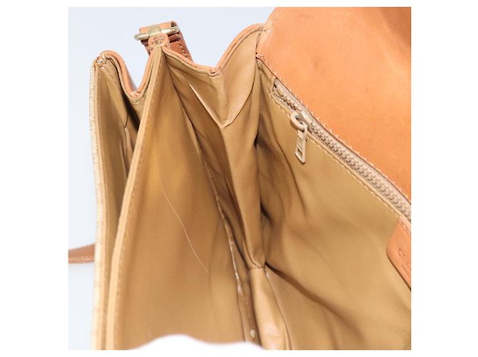 Céline Borsa a Spalla in Tela Macadam CELINE PVC Beige Oro Auth 159212 D'oro - vista 20