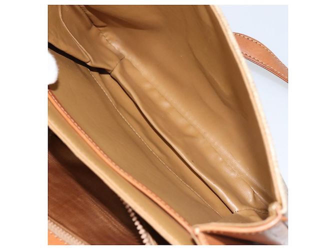 Céline Borsa a Spalla in Tela Macadam CELINE PVC Beige Oro Auth 159212 D'oro - vista 23