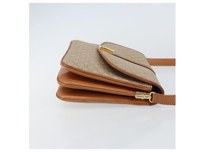 Céline Borsa a Spalla in Tela Macadam CELINE PVC Beige Oro Auth 159212 D'oro - vista 3