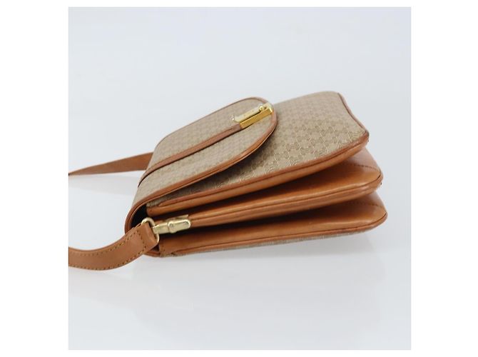 Céline Borsa a Spalla in Tela Macadam CELINE PVC Beige Oro Auth 159212 D'oro - vista 4