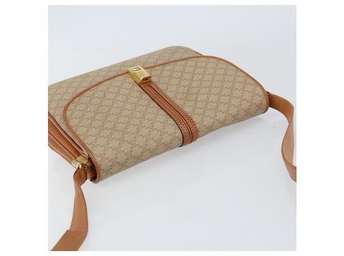 Céline Borsa a Spalla in Tela Macadam CELINE PVC Beige Oro Auth 159212 D'oro - vista 6