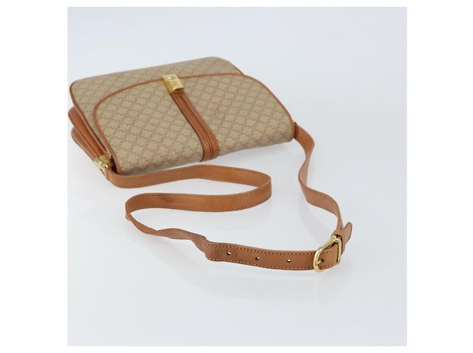 Céline Borsa a Spalla in Tela Macadam CELINE PVC Beige Oro Auth 159212 D'oro - vista 7