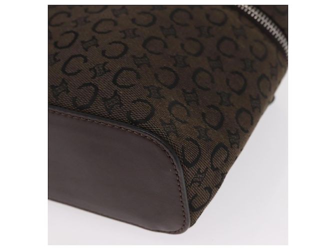 Céline Pochette da trucco in tela Macadam C di CELINE, marrone e argento, autentica ka1279 - vista 14