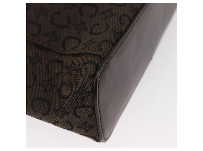 Céline Pochette da trucco in tela Macadam C di CELINE, marrone e argento, autentica ka1279 - vista 15