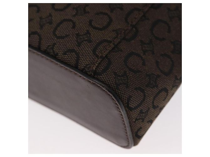 Céline Pochette da trucco in tela Macadam C di CELINE, marrone e argento, autentica ka1279 - vista 16