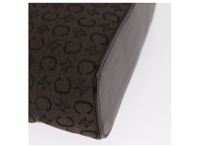 Céline Pochette da trucco in tela Macadam C di CELINE, marrone e argento, autentica ka1279 - vista 9