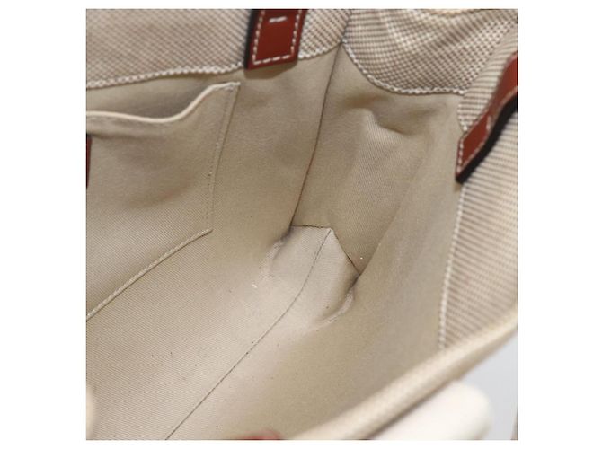 Chloé Woody La Tote Bag Canvas Leder Beige Braun Auth ka1346 - Ansicht 18