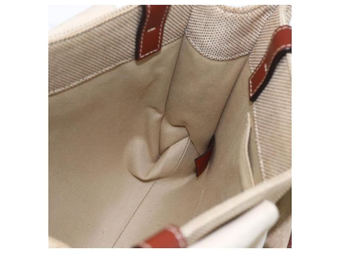 Chloé Woody La Tote Bag Canvas Leder Beige Braun Auth ka1346 - Ansicht 19