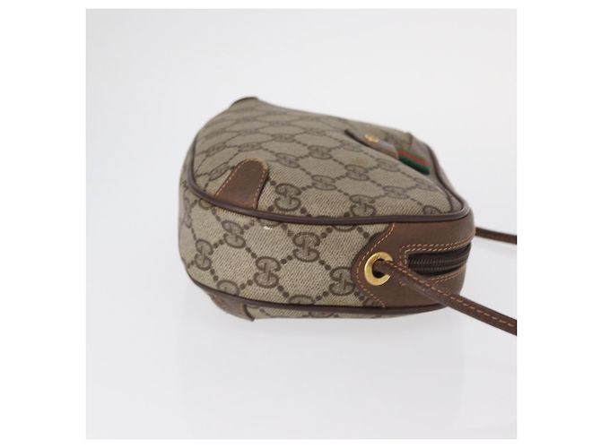 Borsa Sherry Line GG Supreme Web di GUCCI in PVC beige e oro 156 02 066 Auth BA9285 D'oro - vista 3