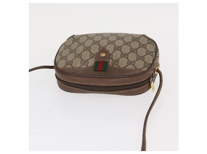 Borsa Sherry Line GG Supreme Web di GUCCI in PVC beige e oro 156 02 066 Auth BA9285 D'oro - vista 6