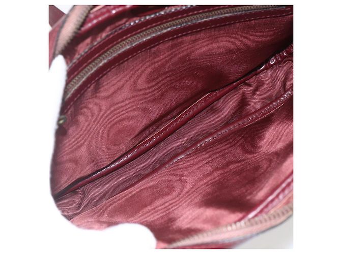 Cartier Borsa a Spalla Must Line in Pelle Bordeaux Oro Auth am10220 D'oro Bordò - vista 11