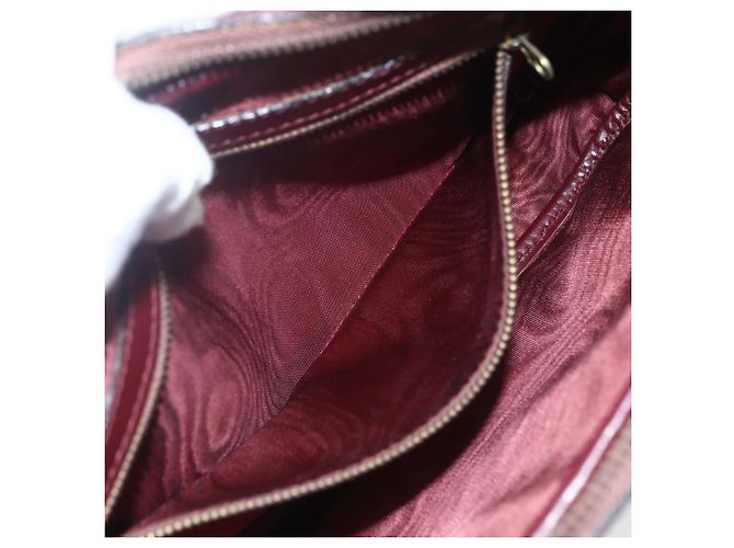 Cartier Borsa a Spalla Must Line in Pelle Bordeaux Oro Auth am10220 D'oro Bordò - vista 12