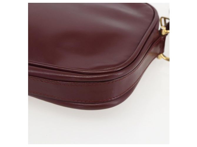 Cartier Borsa a Spalla Must Line in Pelle Bordeaux Oro Auth am10220 D'oro Bordò - vista 15