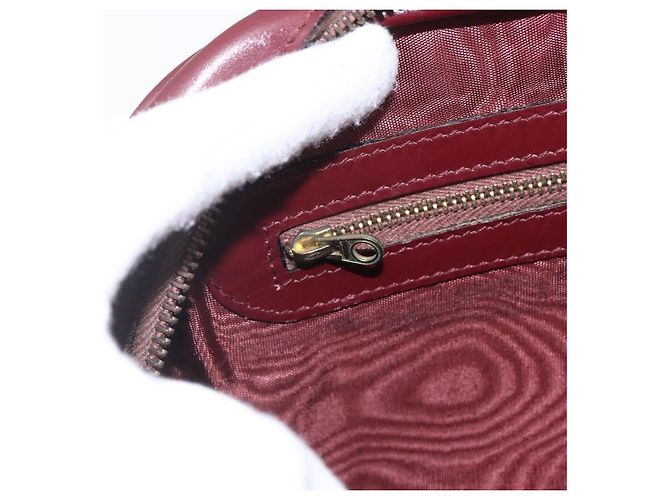 Cartier Borsa a Spalla Must Line in Pelle Bordeaux Oro Auth am10220 D'oro Bordò - vista 17