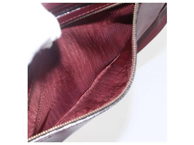 Cartier Borsa a Spalla Must Line in Pelle Bordeaux Oro Auth am10220 D'oro Bordò - vista 21