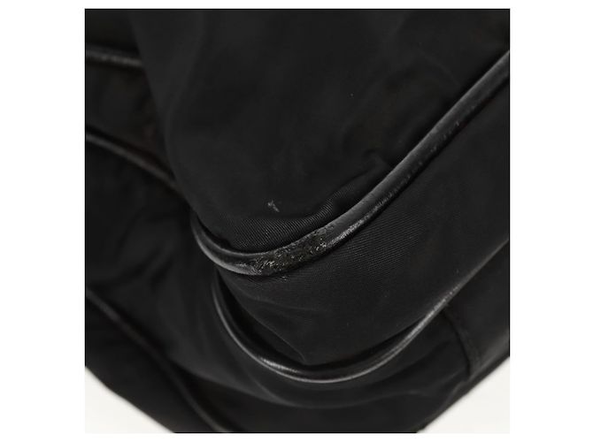 PRADA Borsa a mano in nylon pelle nera argento autentica bs32080 Nero - vista 10