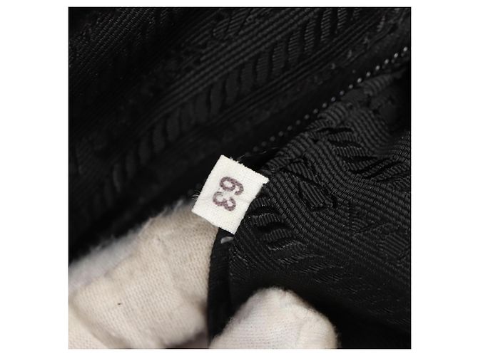 PRADA Borsa a mano in nylon pelle nera argento autentica bs32080 Nero - vista 12