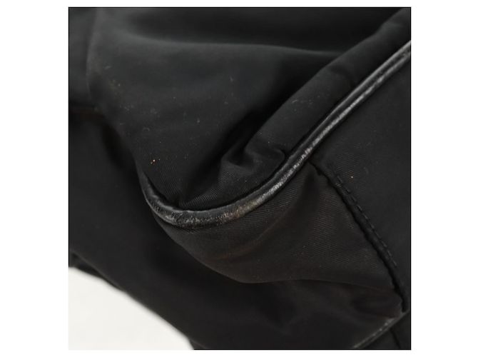 PRADA Borsa a mano in nylon pelle nera argento autentica bs32080 Nero - vista 16