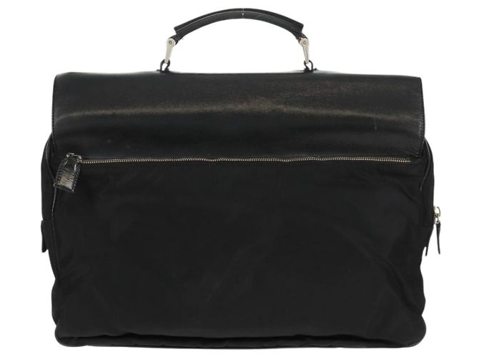 PRADA Borsa a mano in nylon pelle nera argento autentica bs32080 Nero - vista 2