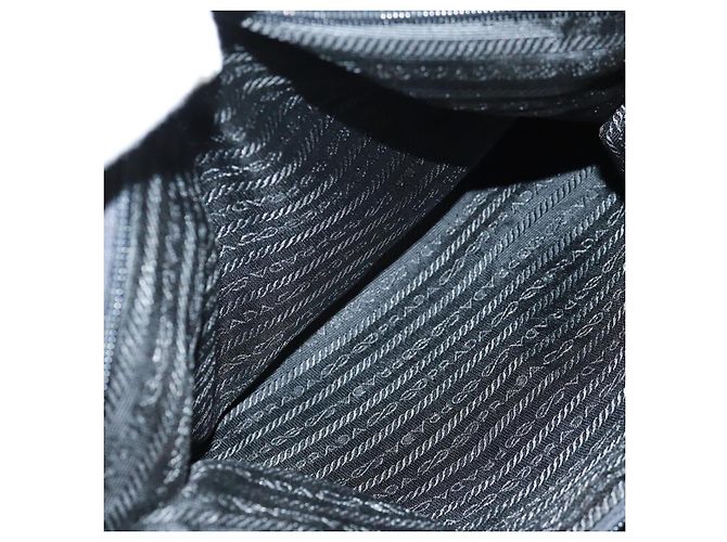 PRADA Borsa a mano in nylon pelle nera argento autentica bs32080 Nero - vista 31