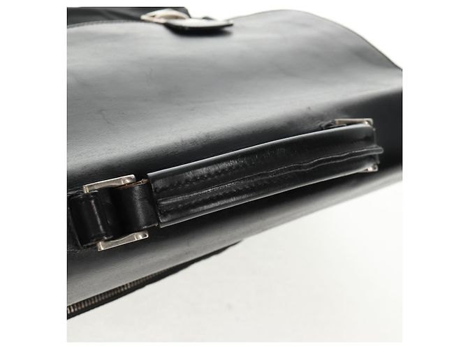 PRADA Borsa a mano in nylon pelle nera argento autentica bs32080 Nero - vista 8