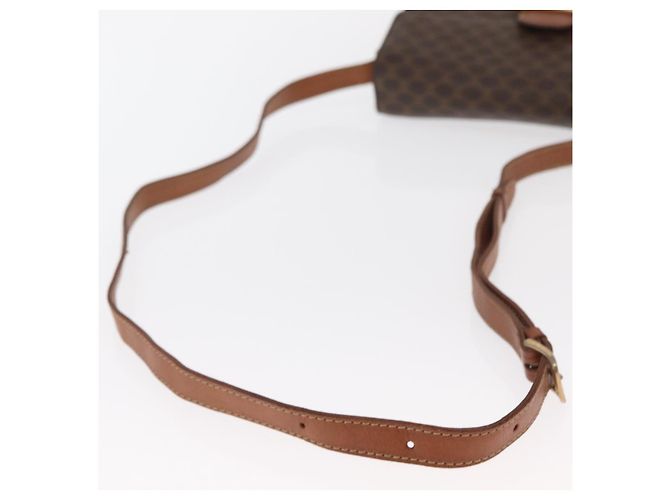 Céline Borsa in tela Macadam Celine con motivo carrozza in pelle PVC marrone e oro Auth 159345 D'oro - vista 7