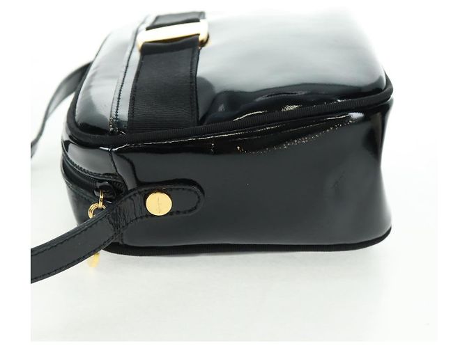 Borsa a spalla Salvatore Ferragamo in pelle verniciata nera e oro Auth ka1226 Nero D'oro - vista 3