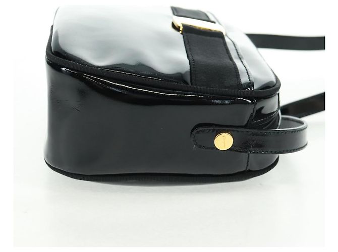 Borsa a spalla Salvatore Ferragamo in pelle verniciata nera e oro Auth ka1226 Nero D'oro - vista 5