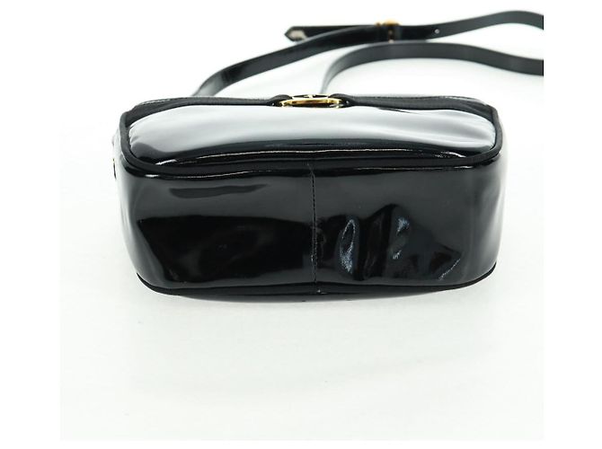 Borsa a spalla Salvatore Ferragamo in pelle verniciata nera e oro Auth ka1226 Nero D'oro - vista 6