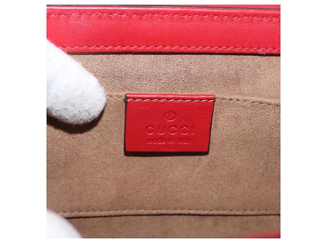 Gucci Borsa a Spalla GG Supreme Chain in PVC Beige Oro 409487 Auth gh1509 D'oro - vista 19