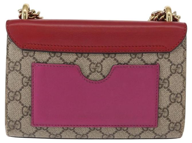 Gucci Borsa a Spalla GG Supreme Chain in PVC Beige Oro 409487 Auth gh1509 D'oro - vista 2