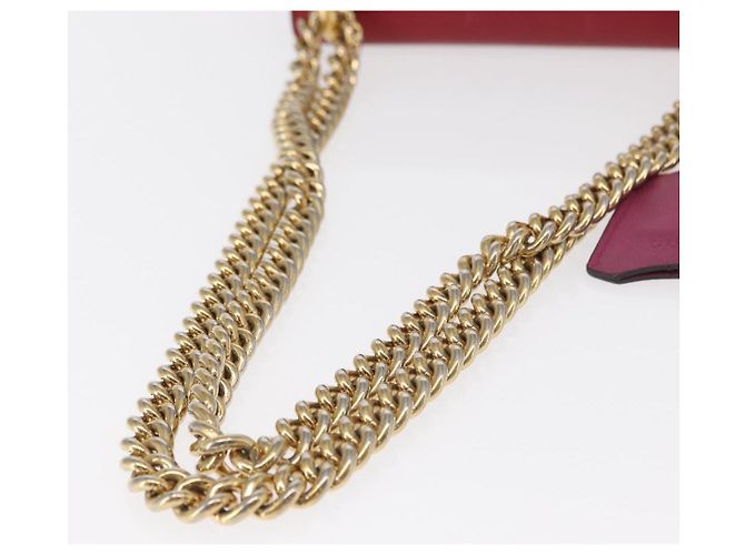 Gucci Borsa a Spalla GG Supreme Chain in PVC Beige Oro 409487 Auth gh1509 D'oro - vista 7