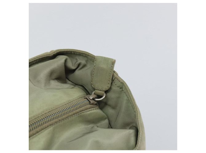 PRADA Tote Bag aus Nylon Khaki Silber authentisch gh1543 - Ansicht 10