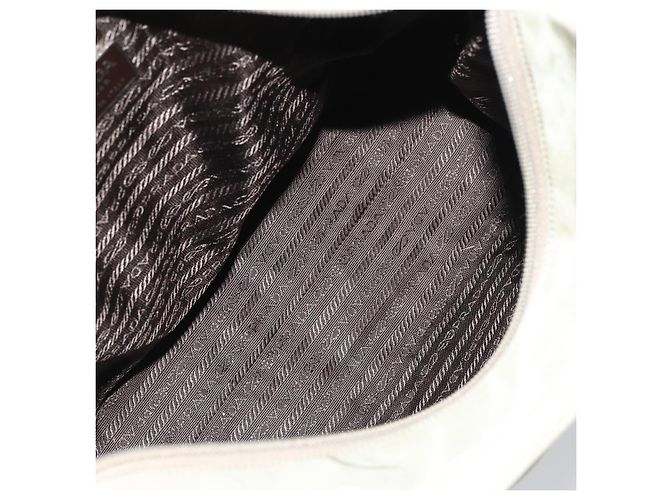 PRADA Tote Bag aus Nylon Khaki Silber authentisch gh1543 - Ansicht 11